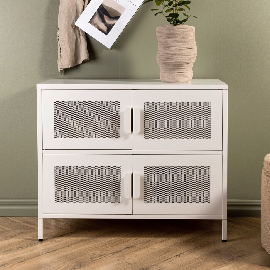 Nohr Dressoir 'Raeanne' 90cm metaal, kleur Wit afbeelding 1