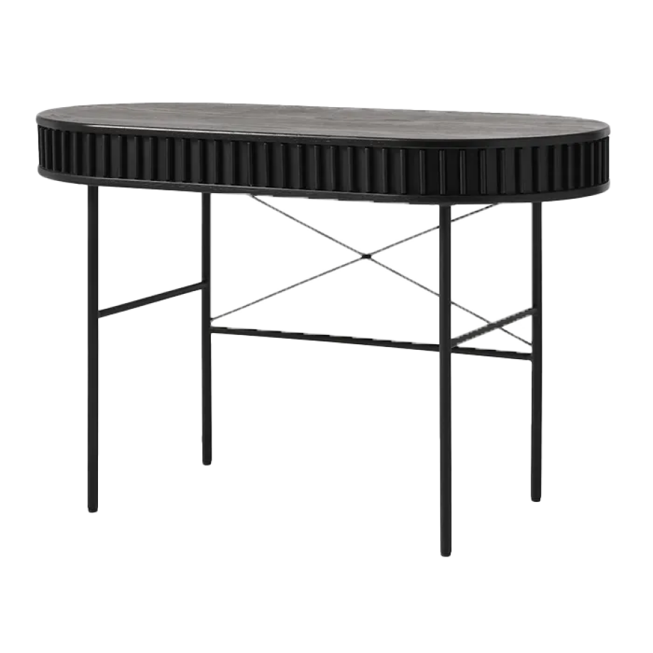 Redmer houten bureau zwart eiken - 120 x 60 cm Redmer houten bureau zwart eiken - 120 x 60 cm afbeelding 1