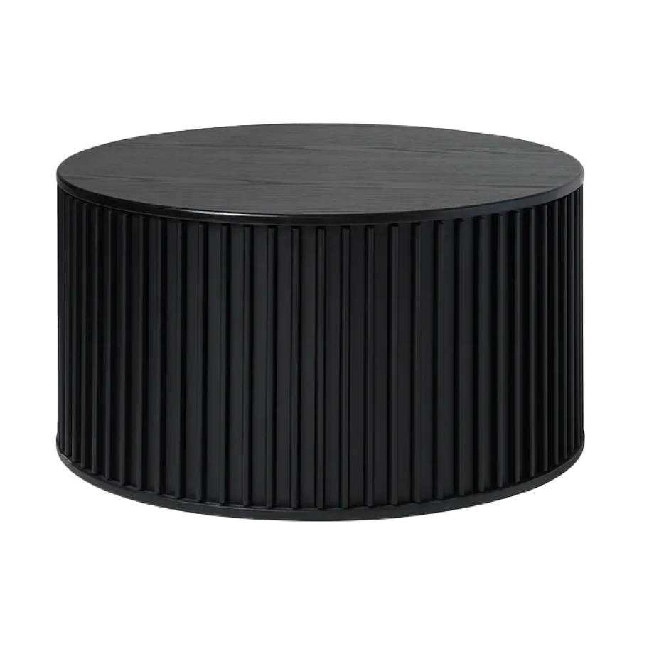 Redmer houten salontafel zwart eiken - Ø85 cm Redmer houten salontafel zwart eiken - Ø85 cm afbeelding 1