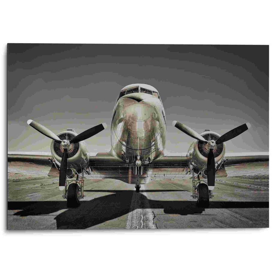 Reinders! Aluminium dibond print Vintage Propeller Flugzeug afbeelding 1