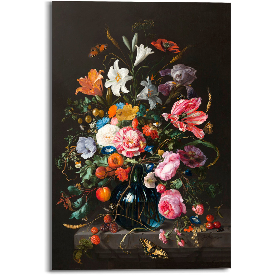 Reinders! Artprint op hout Stilleven bloemen in vaas Jan Davidsz de Heem afbeelding 1