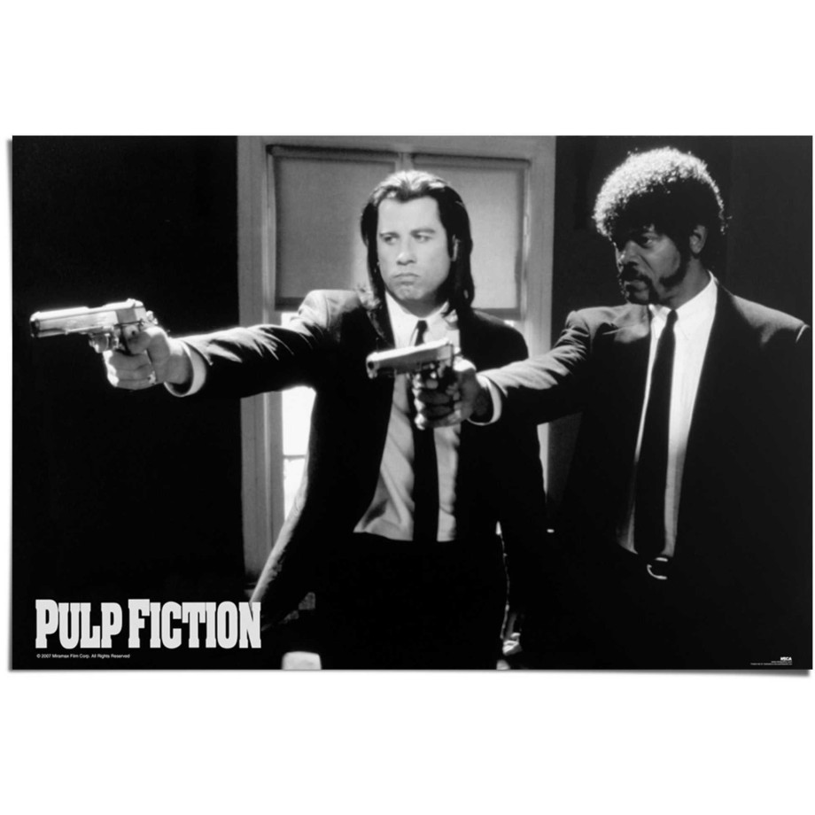 Reinders! Poster Pulp Fiction zwart/wit afbeelding 1