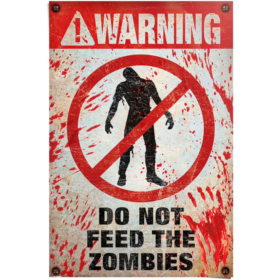 Reinders! Poster Warning! Do Not Feed The Zombies afbeelding 1