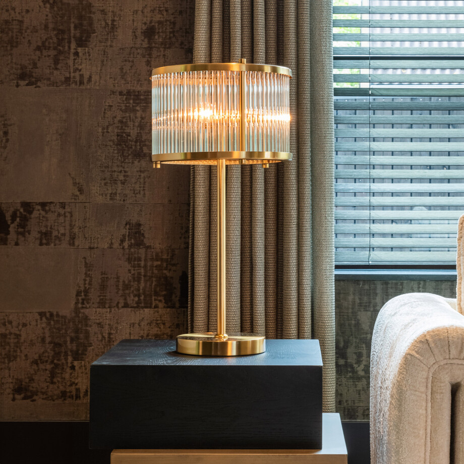 Richmond Tafellamp 'Loiza' 64cm hoog, kleur Brushed Gold afbeelding 1