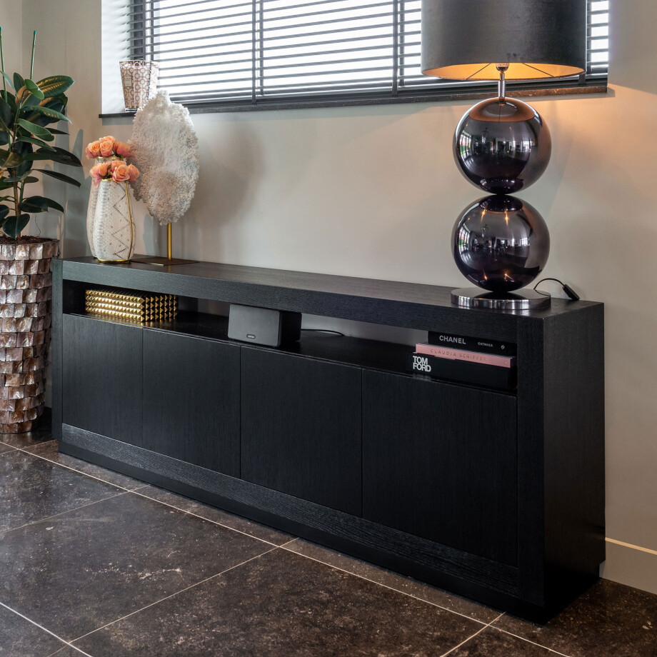 Richmond Dressoir 'Oakura' Eikenhout 240cm, kleur zwart afbeelding 1