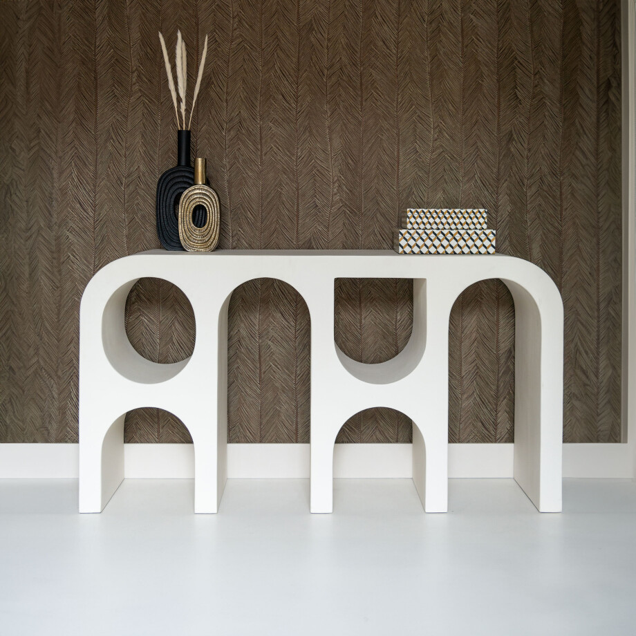 Richmond Sidetable 'Bloomstone' 150 x 35cm, kleur Wit Richmond Sidetable 'Bloomstone' 150 x 35cm, kleur Wit afbeelding