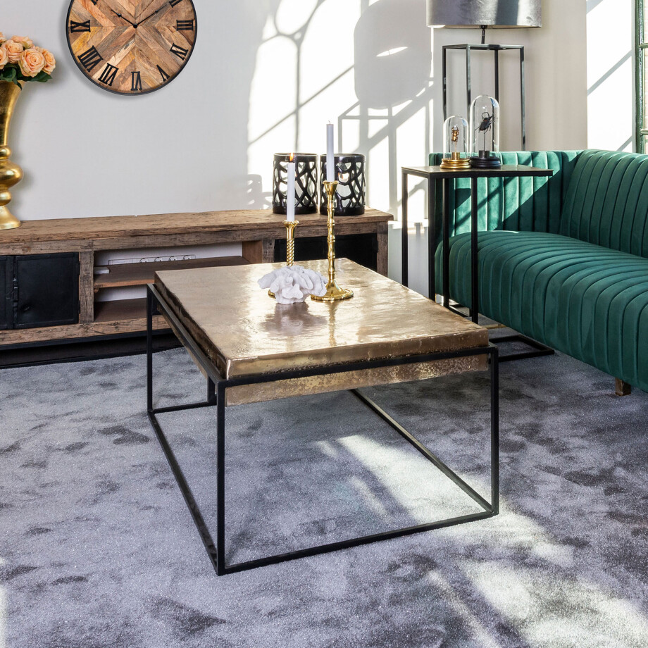 Richmond Salontafel 'Calloway' 123 x 68cm, kleur Champagne Gold / Zwart Richmond Salontafel 'Calloway' 123 x 68cm, kleur Champagne Gold / Zwart afbeelding