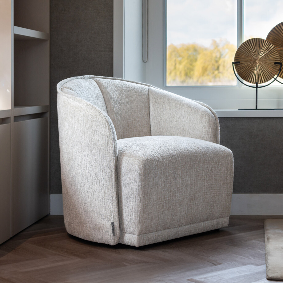 Richmond Fauteuil 'Maryse' Chenille, kleur Crème afbeelding 1