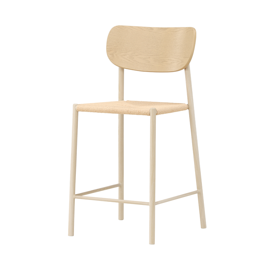 Rian barkruk met rotan zitting beige - 67 cm afbeelding 1