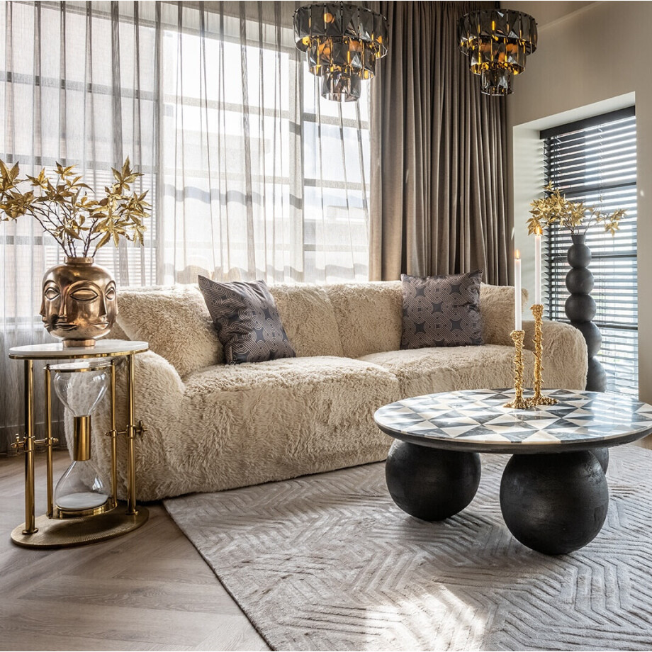 Richmond Bank 'Comfy' Fluffy 241cm, kleur Zand afbeelding 1