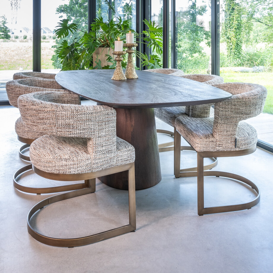 Richmond Deens Ovale Eettafel 'Alix' Mangohout, 230 x 120cm Richmond Deens Ovale Eettafel 'Alix' Mangohout, 230 x 120cm afbeelding 1