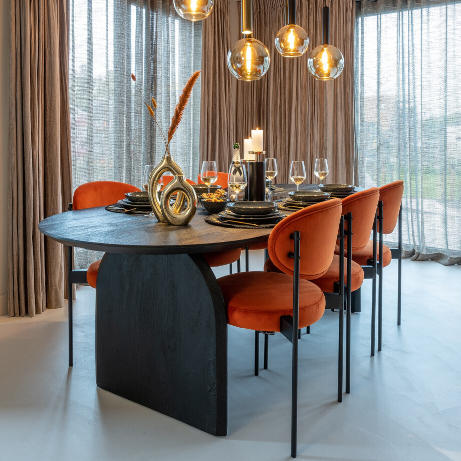 Richmond Eettafel 'Hudson' 200 x 100cm, kleur Zwart afbeelding 1