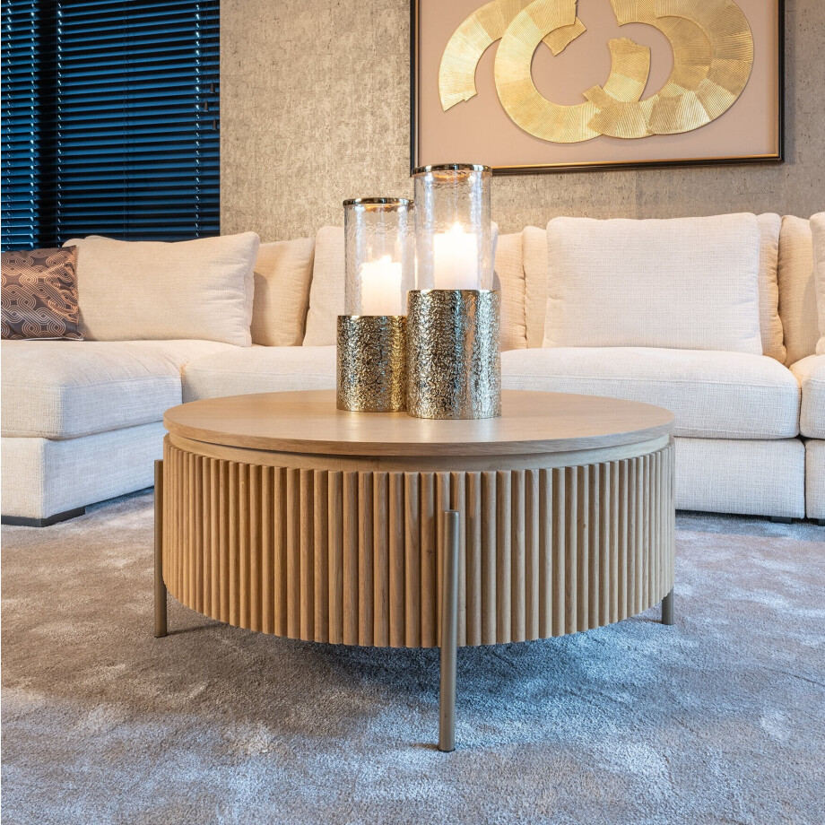 Richmond Ronde Salontafel 'Belfort' Eikenhout, 85cm afbeelding 