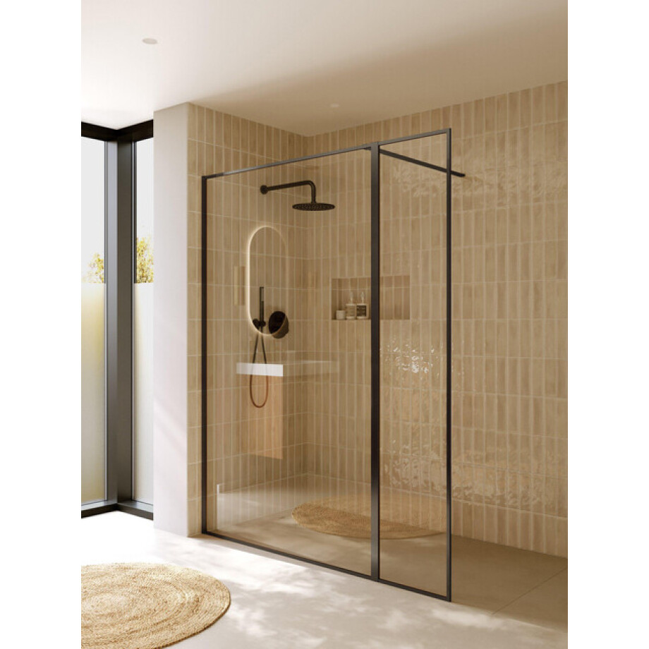 Riho Define Inloopdouche - 160x200cm (120 + 40) - Gunmetal mat G010004303 afbeelding 1