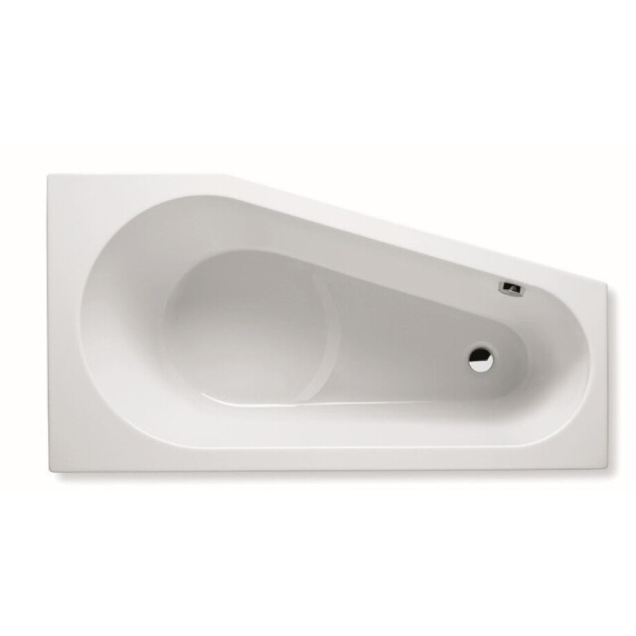 RIHO Delta standaard bad 150x80cm Hoekopstelling Rechts excl. poten Wit glans B067001005 afbeelding 1