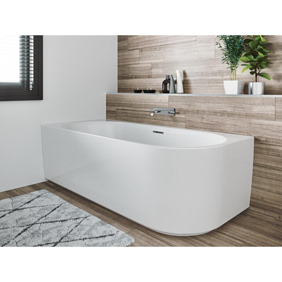 Riho Desire hoekbad acryl bad Hoekopstelling Links 184x84cm met sifon glans wit B087001005 afbeelding 1
