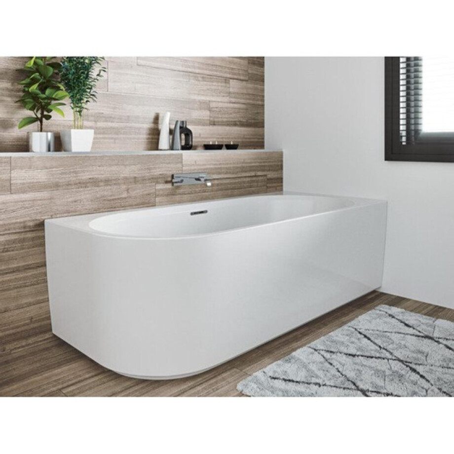 Riho Desire hoekbad acryl bad Hoekopstelling Rechts 184x84cm met sifon glans wit B088001005 afbeelding 1