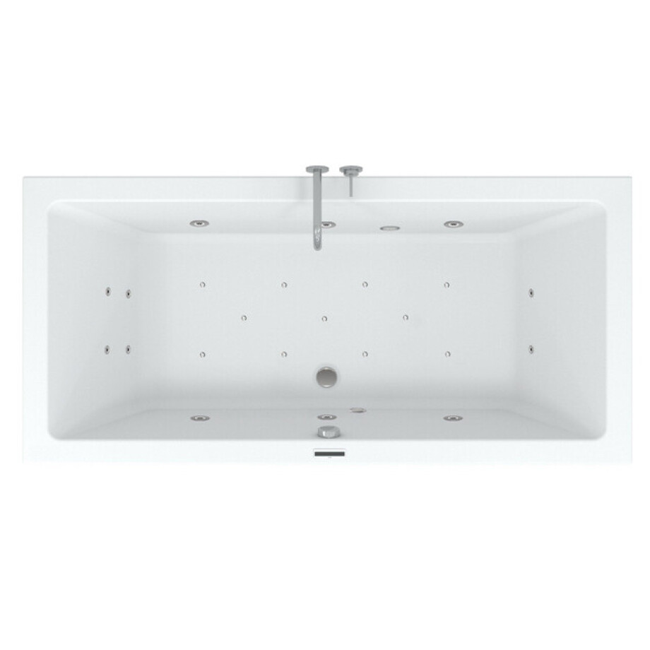 Riho Easypool 3.1 Lusso whirlpoolbad rechts 180x80cm hydro 6+4+2 aero 11 colour speaker touch bediening inclusief poten en afvoer wit B036004005 afbeelding 1