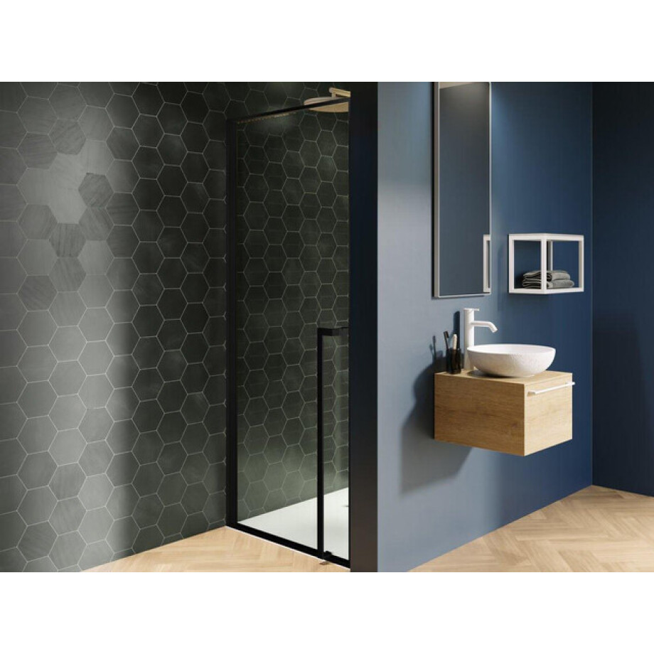 Riho Lucid GD101 nisdeur 90x200cm helder glas mat zwart G005002121 Riho Lucid GD101 nisdeur 90x200cm helder glas mat zwart G005002121 afbeelding 1