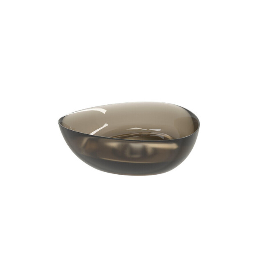 Riho Oviedo waskom - 41x41x13cm - solid surface - semi transparant - frosted umber W021001F02 afbeelding 1