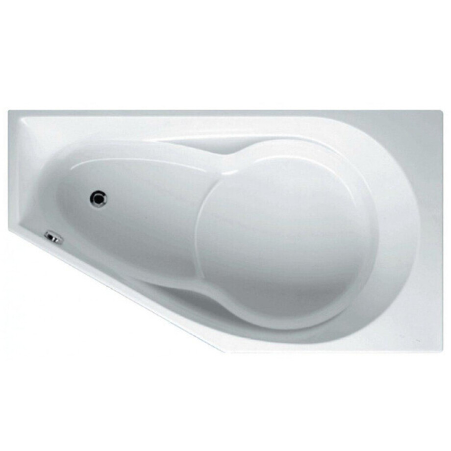 RIHO Yukon ligbad 160x90cm Hoekopstelling Rechts Wit glans B009001005 afbeelding 1