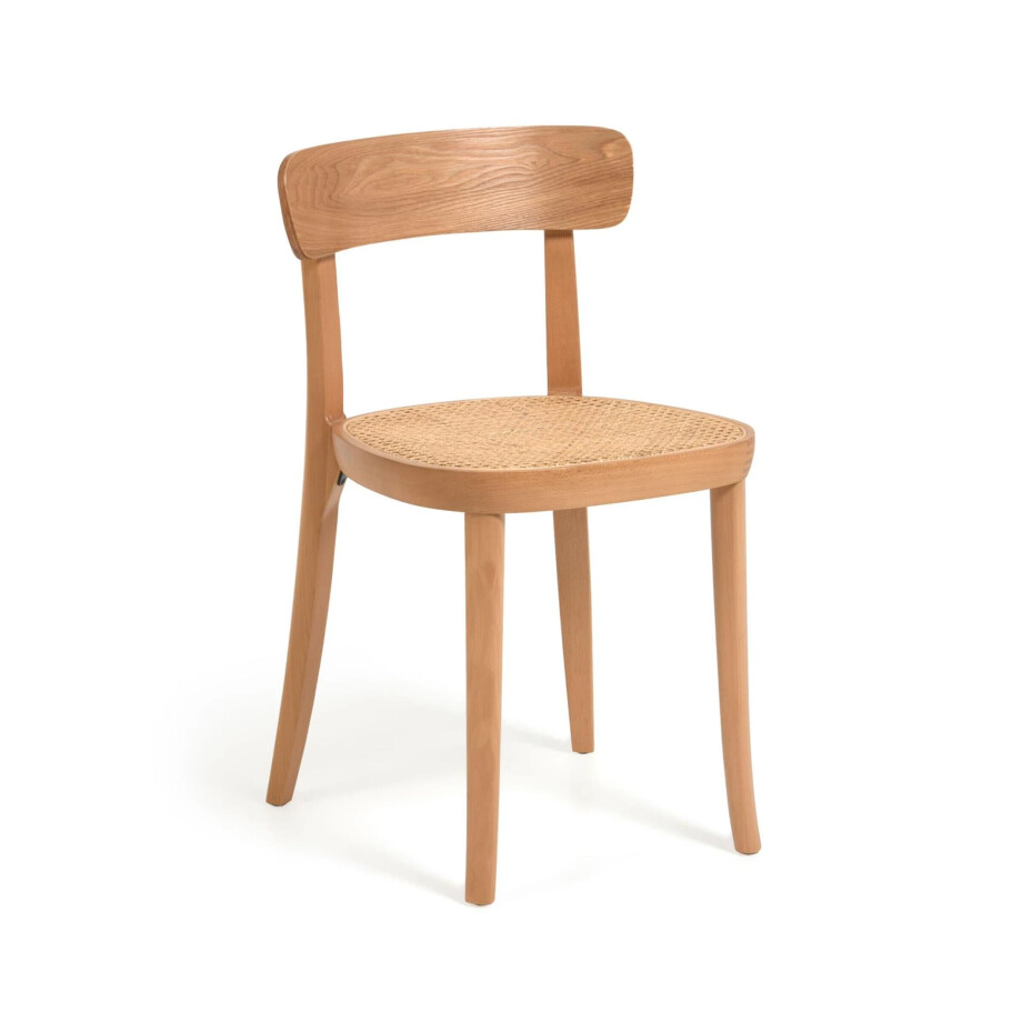 Kave Home Eetkamerstoel 'Romane' Rotan / Webbing, kleur Naturel Kave Home Eetkamerstoel 'Romane' Rotan / Webbing, kleur Naturel afbeelding 1