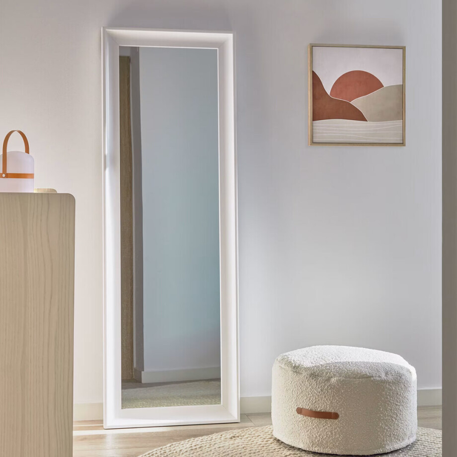 Kave Home Spiegel 'Romila', 158.5 x 52cm, kleur Wit afbeelding 1