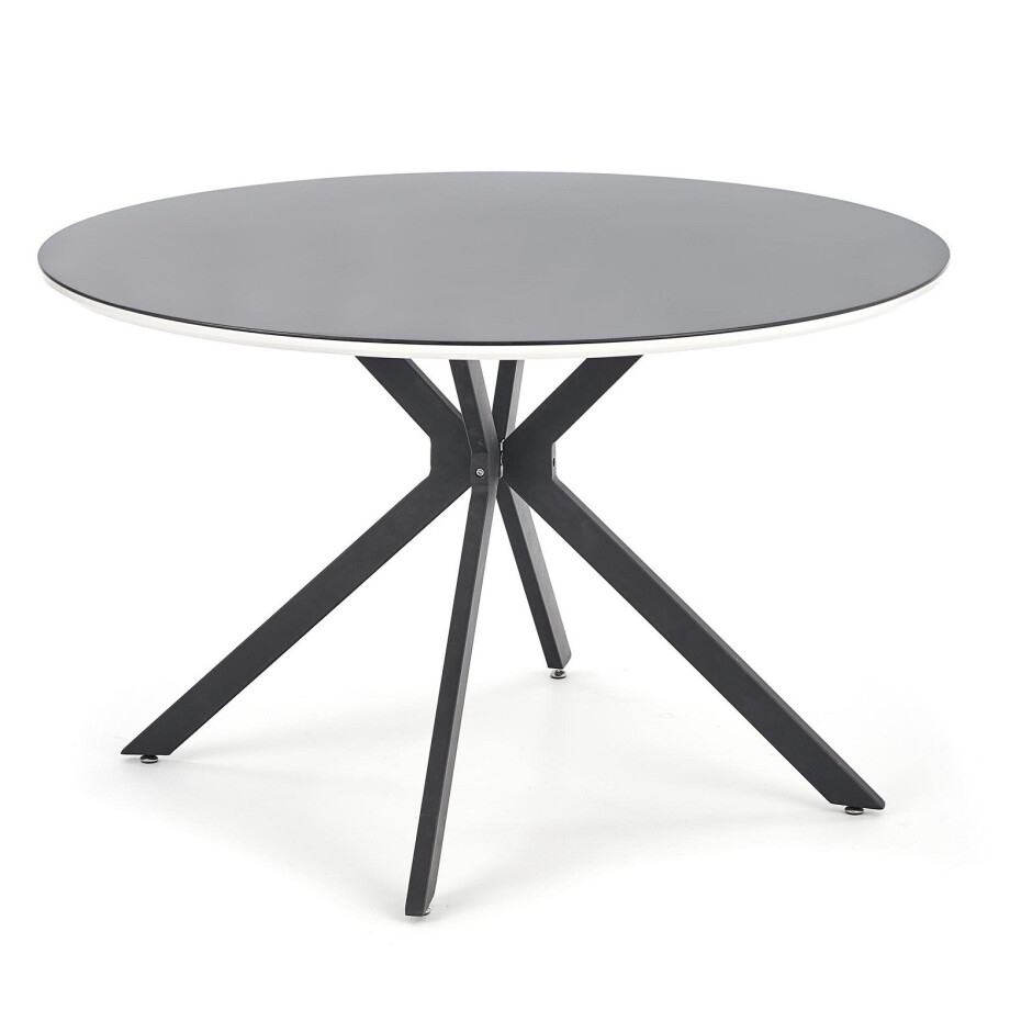 Ronde eettafel Avelar 120 cm breed in zwart met wit afbeelding 1