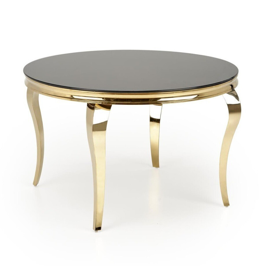 Ronde eettafel Reginald 120 cm zwart met goud afbeelding 1