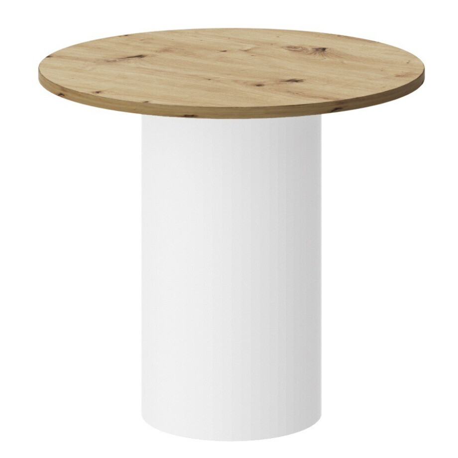 Ronde salontafel Alto 60 cm artisan eiken met wit mat Ronde salontafel Alto 60 cm artisan eiken met wit mat afbeelding 1