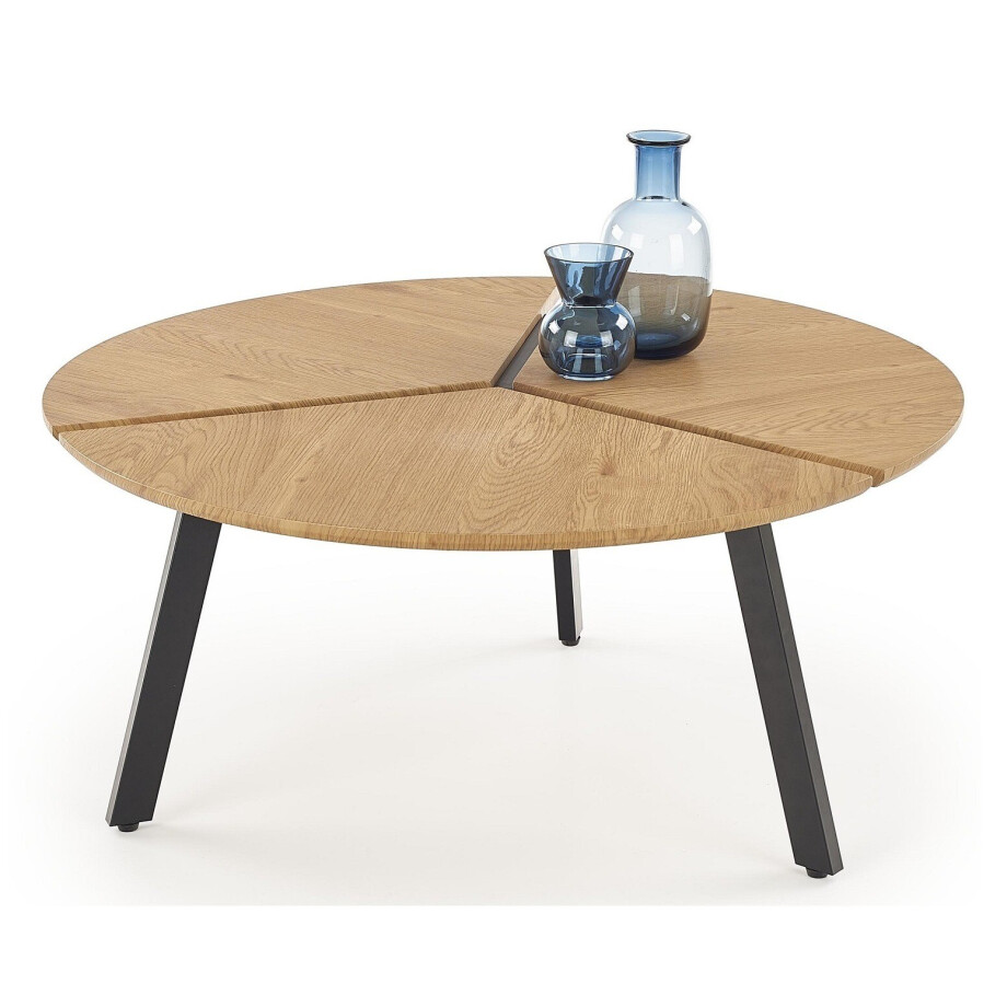 Ronde salontafel Luana 86 cm breed in goud eiken afbeelding 1
