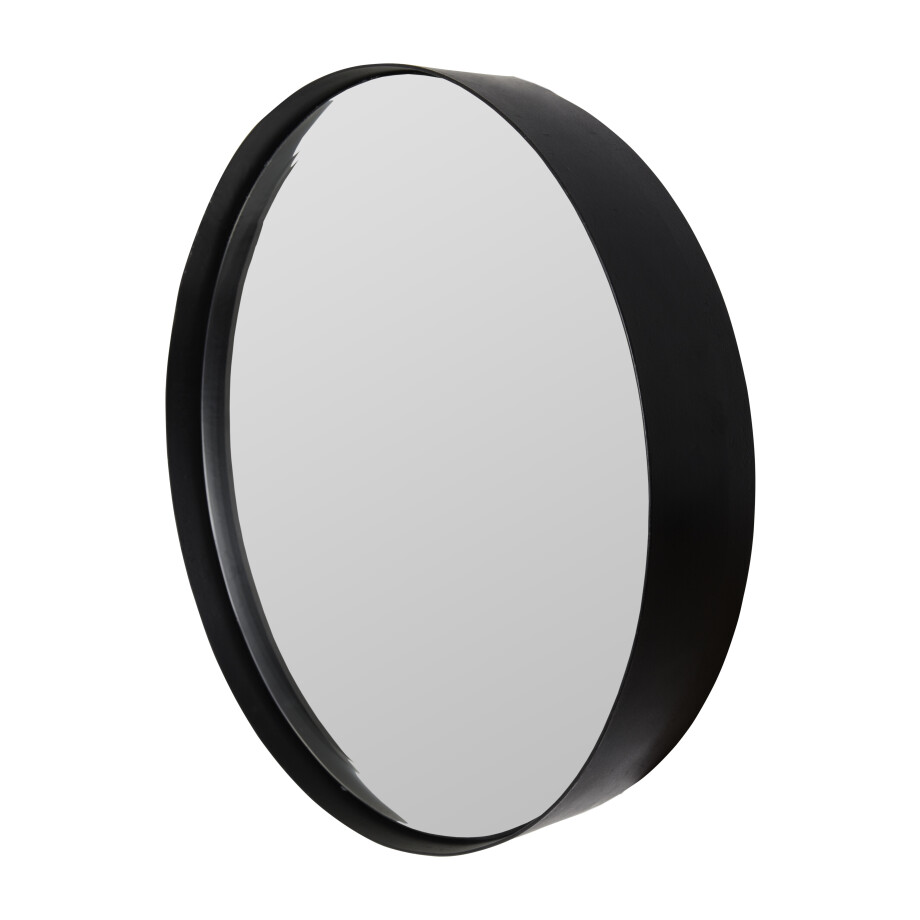 Ronde Spiegel 'Sal' 75cm, kleur zwart Ronde Spiegel 'Sal' 75cm, kleur zwart afbeelding 1