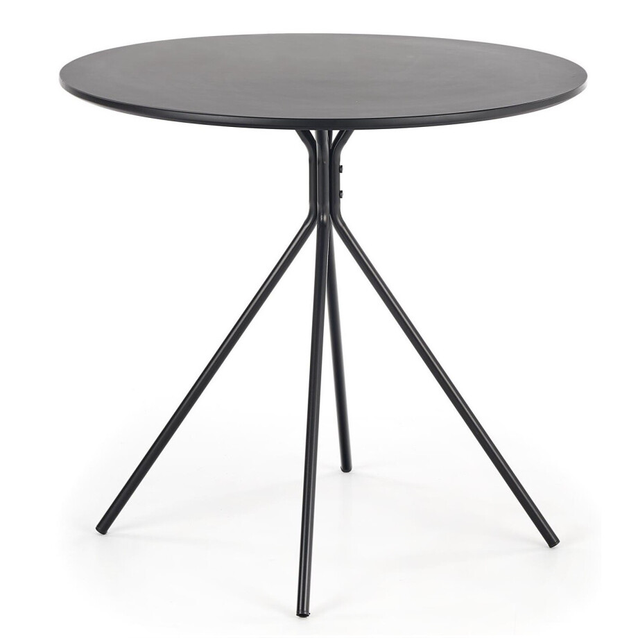 Ronde eettafel Fondi 80 cm breed in mat zwart Ronde eettafel Fondi 80 cm breed in mat zwart afbeelding 1