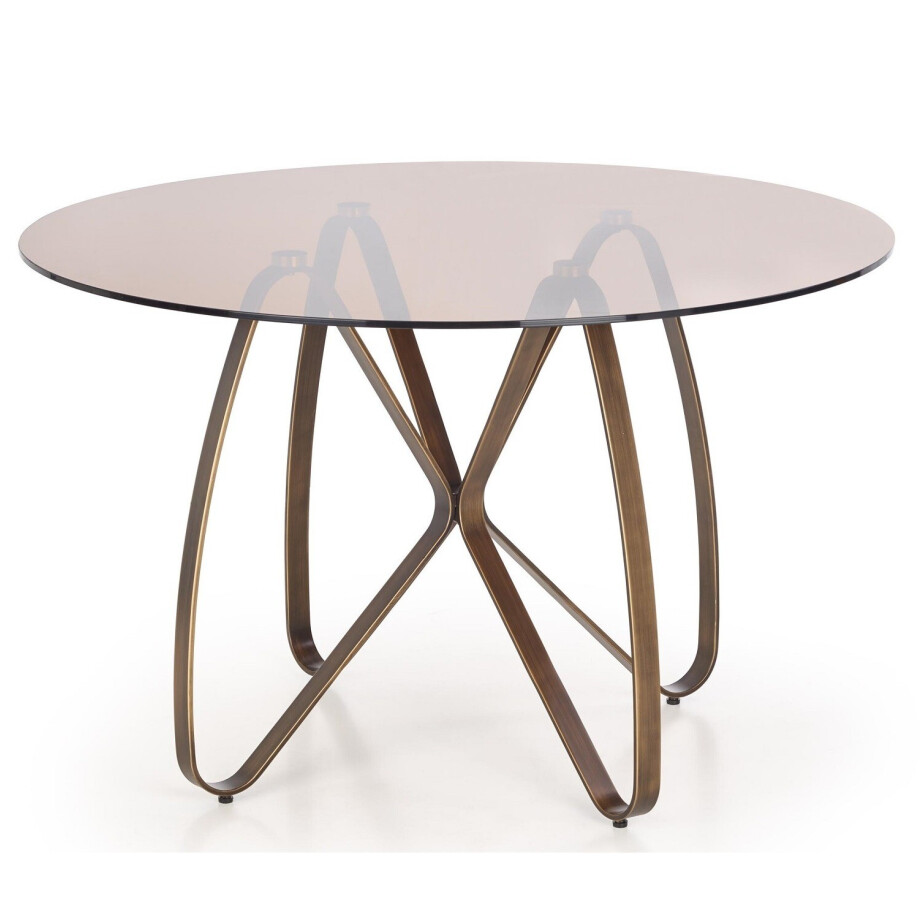 Ronde glazen eettafel Lungo 120 cm breed afbeelding 1