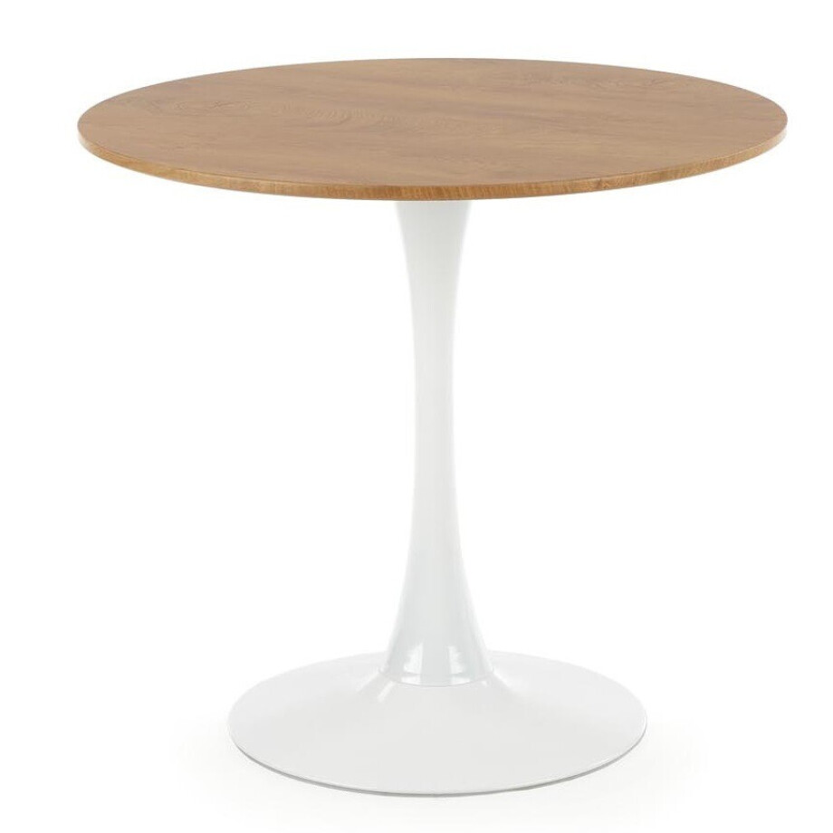 Ronde eettafel Sting 80 cm bruin met wit afbeelding 1