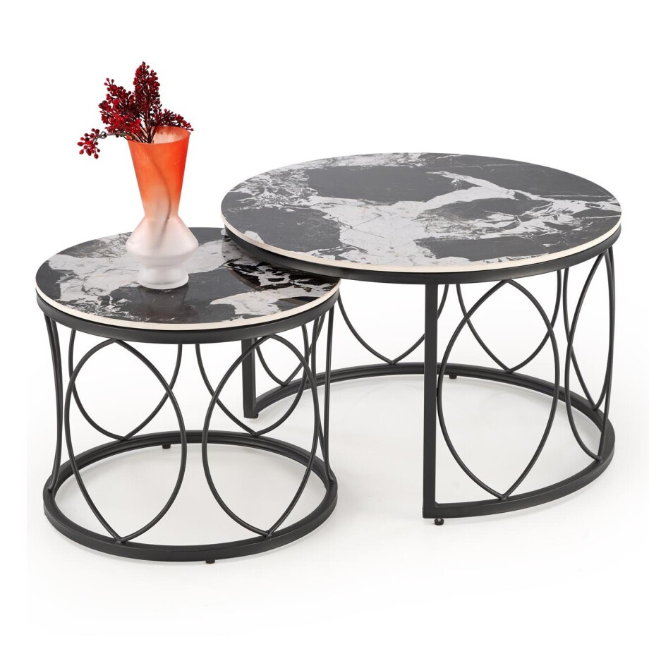 Ronde salontafel Alexandra set van 2 tafels afbeelding 1