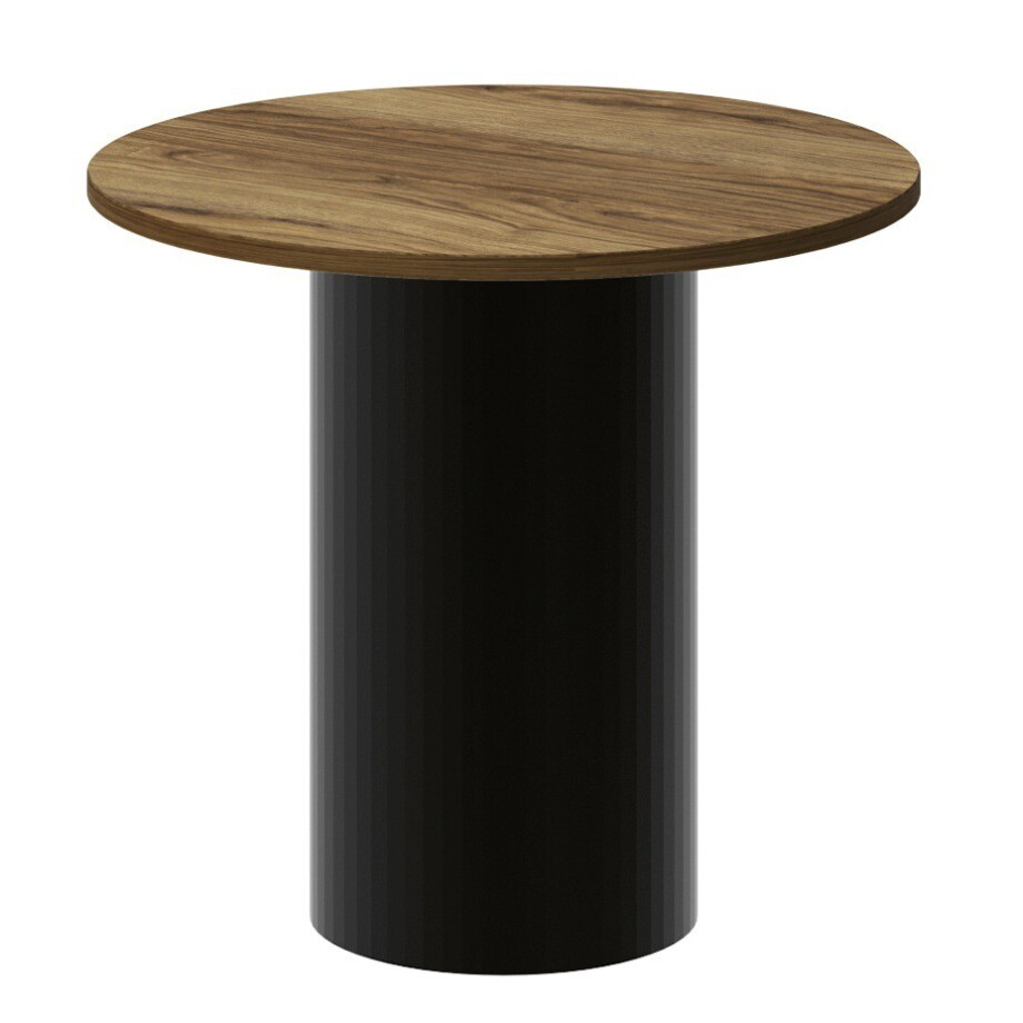 Ronde salontafel Alto 60 cm eiken met zwart mat Ronde salontafel Alto 60 cm eiken met zwart mat afbeelding 1