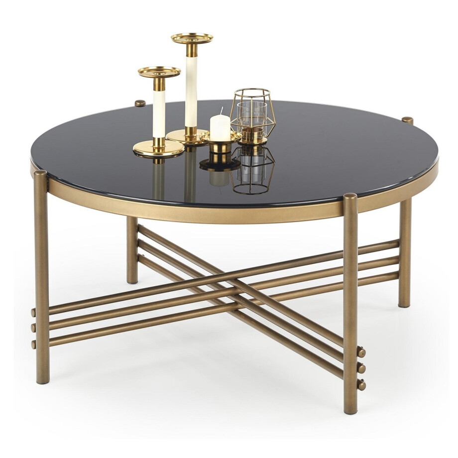 Ronde salontafel Ismena 80 cm breed in zwart afbeelding 1