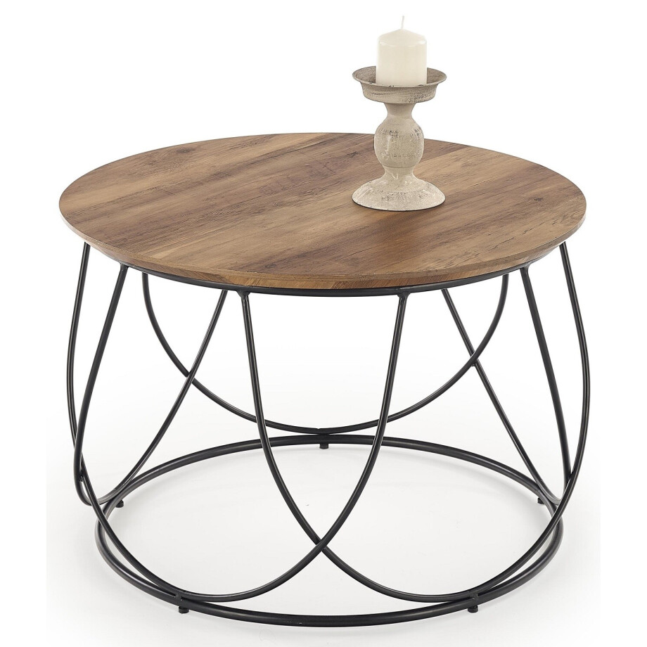 Ronde salontafel Nubira 60 cm breed in walnoot afbeelding 1