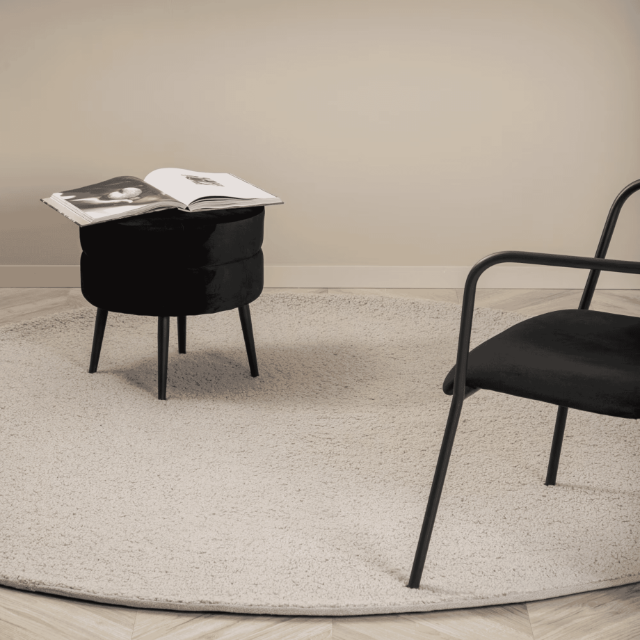Nohr Rond Vloerkleed 'Lorenda' 200cm, kleur Grijs afbeelding 1