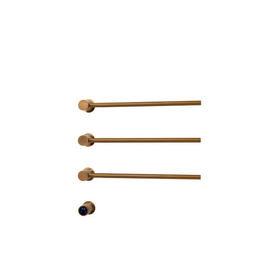 Rosani THREE Elektrische Handdoekradiator - 52x54x13cm - 30watt - geborstel koper SW1381760 Rosani THREE Elektrische Handdoekradiator - 52x54x13cm - 30watt - geborstel koper SW1381760 afbeelding 1