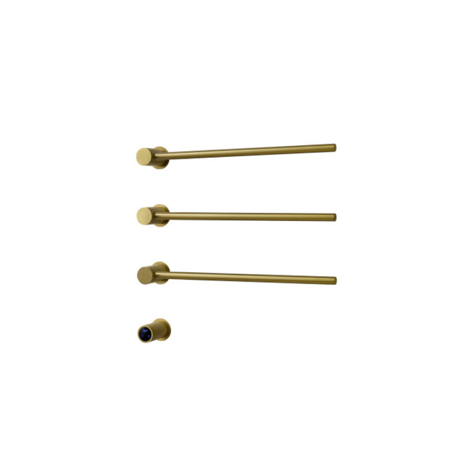 Rosani THREE Elektrische Handdoekradiator - 52x54x13cm - 30watt - geborsteld messing SW1381757 afbeelding 1