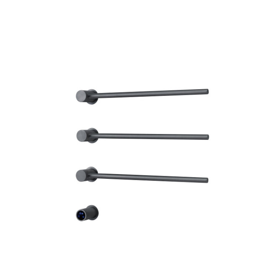 Rosani THREE Elektrische Handdoekradiator - 52x54x13cm - 30watt - gunmetal SW1381758 afbeelding 1