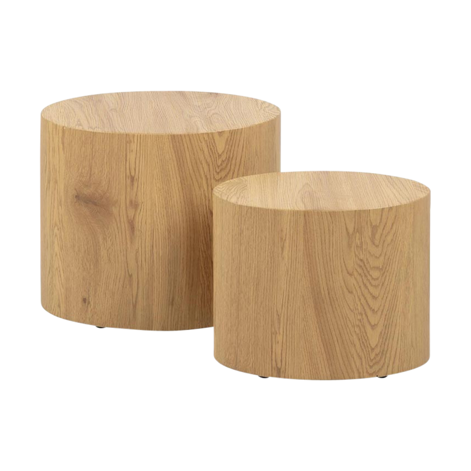 Rosanne houten salontafels naturel - set van 2 afbeelding 1