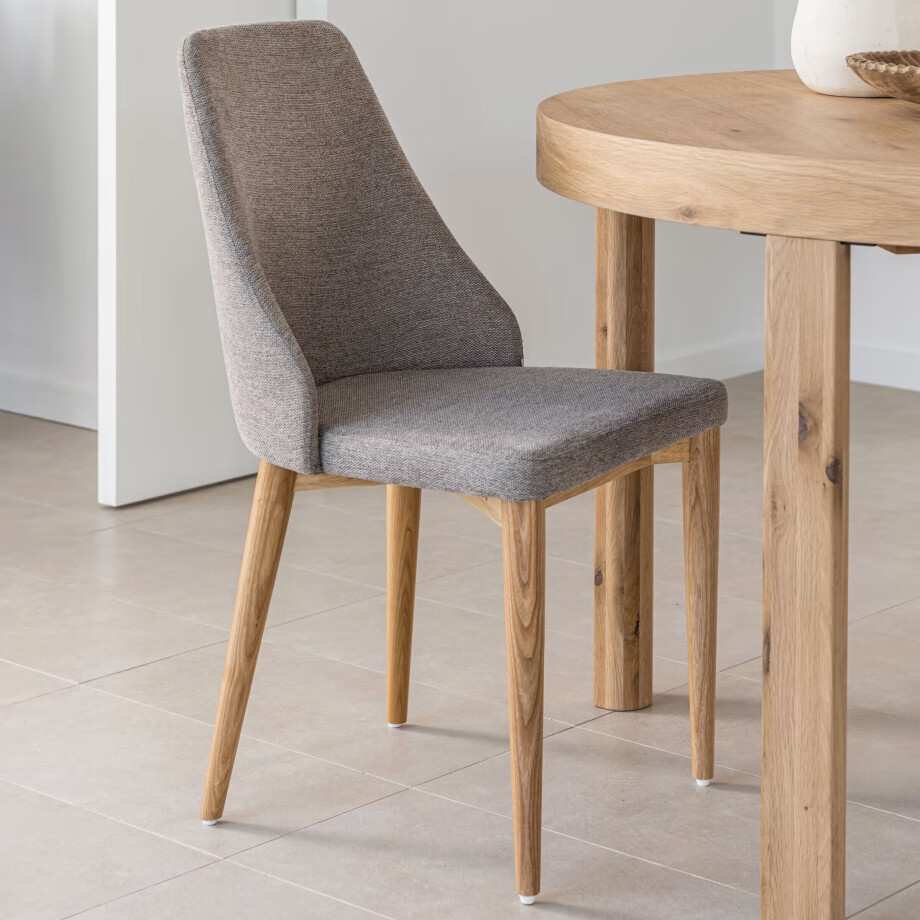 Kave Home Eetkamerstoel 'Rosie' Chenille, kleur Bruin afbeelding 1