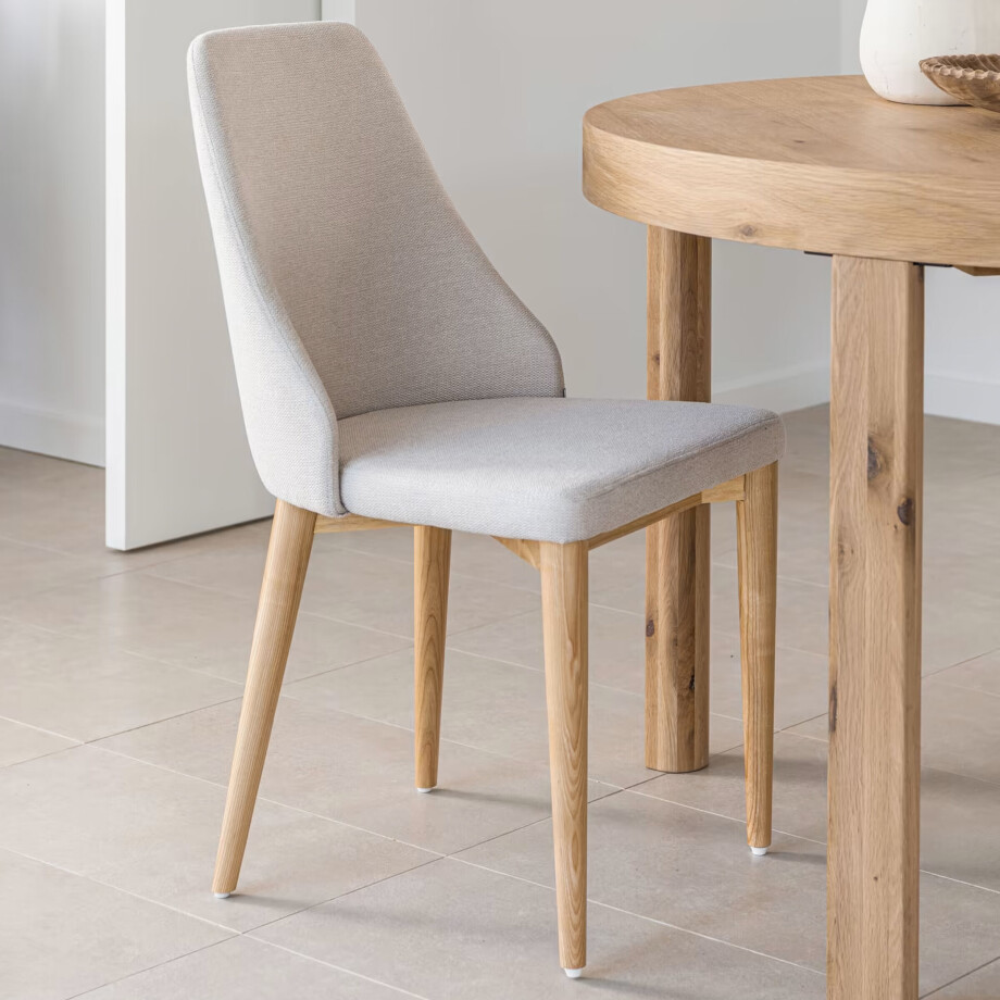 Kave Home Eetkamerstoel 'Rosie Chenille, kleur Beige afbeelding 1