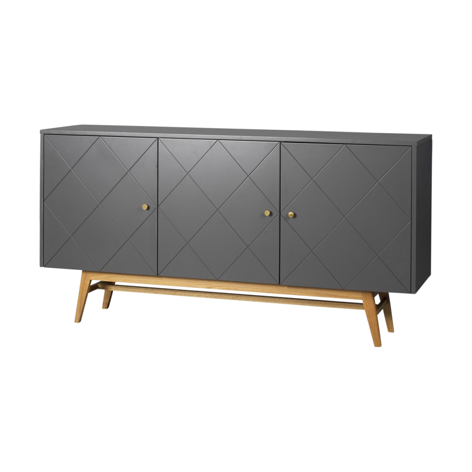 Rosswood houten sideboard donkergrijs - 169 x 87 cm afbeelding 1