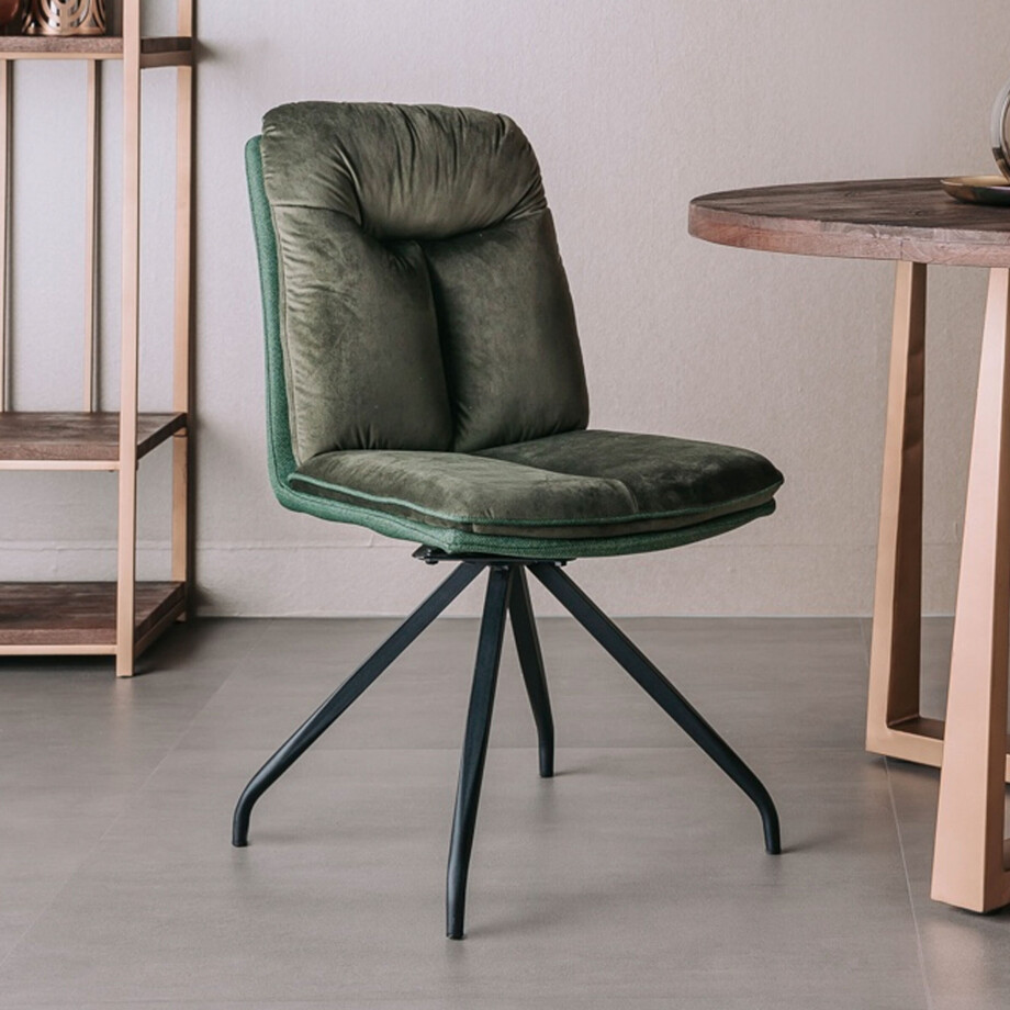 Tower Living Eetkamerstoel 'Rota', kleur Groen Tower Living Eetkamerstoel 'Rota', kleur Groen afbeelding 1