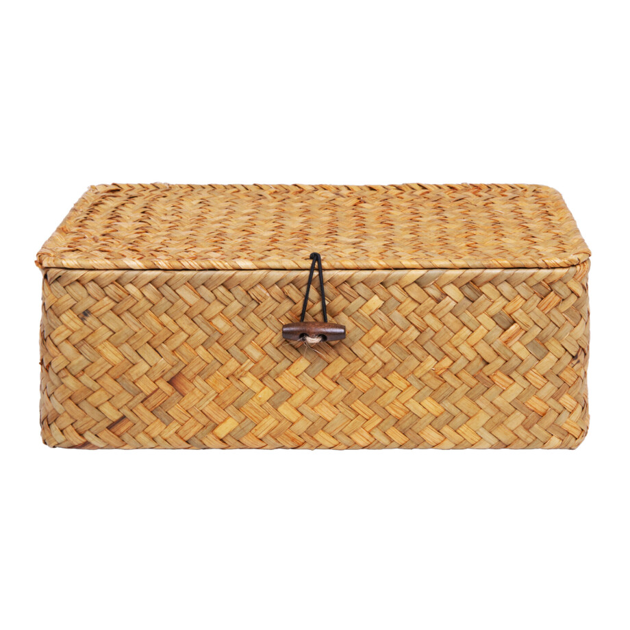 QUVIO Opbergmand - Maat M - Rotan - Bruin afbeelding 1