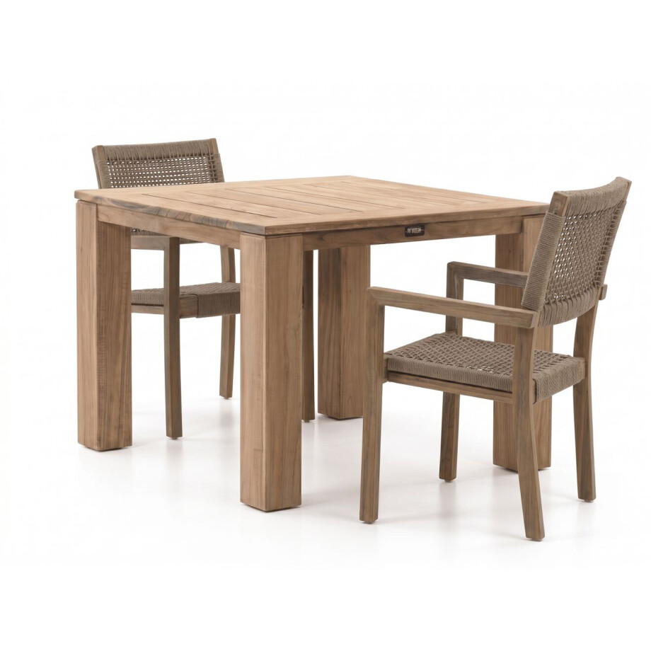 ROUGH-Batang Rope/ROUGH-X 100cm dining tuinset 3-delig stapelbaar - Laagste prijsgarantie! afbeelding 1